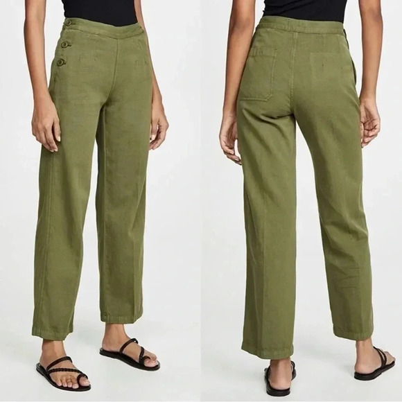 Current/Elliott The Military Cropped Pant In Army Green Size 31 - Picture 1 of 13